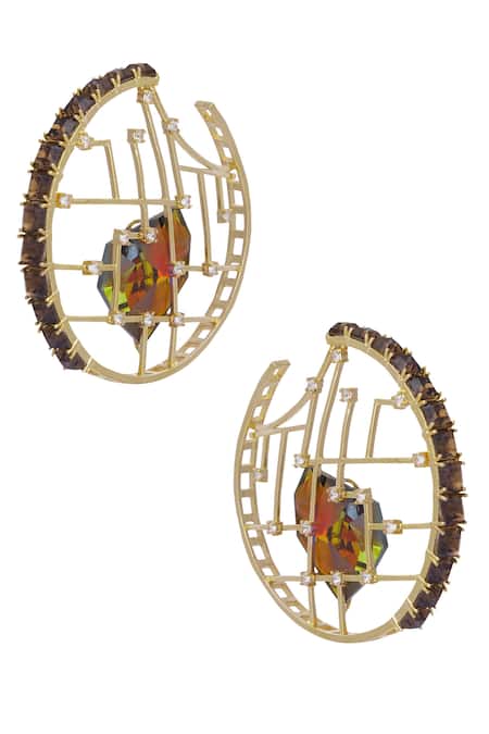 Esme by Aashna Dalmia Crystal Hoops 