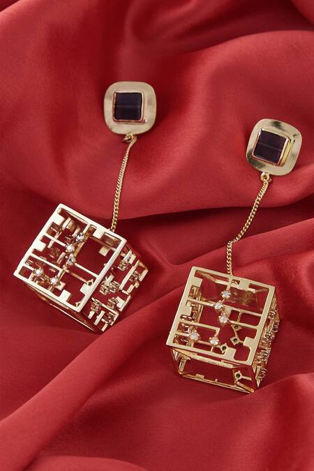 Buy Esme By Aashna Dalmia Gold Plated Crystal Danglers Online at Aza Fashions Buy_Esme By Aashna Dalmia_Gold Plated Crystal Danglers _Online_at_Aza_Fashions