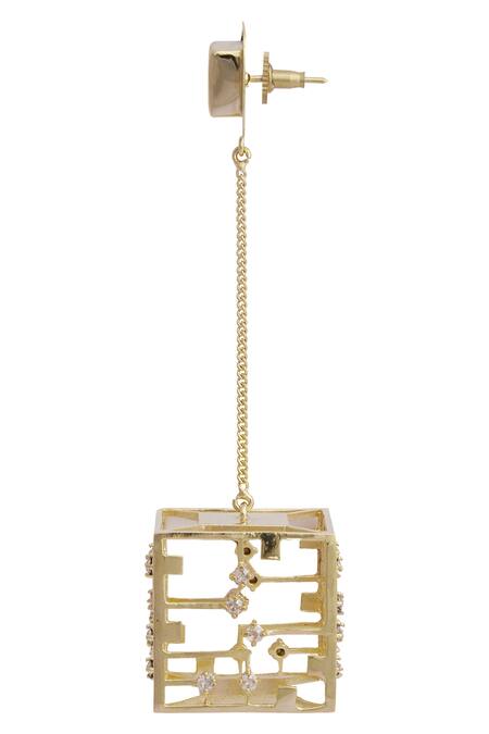 Esme By Aashna Dalmia Gold Plated Crystal Danglers at Aza Fashions Esme By Aashna Dalmia_Gold Plated Crystal Danglers _at_Aza_Fashions