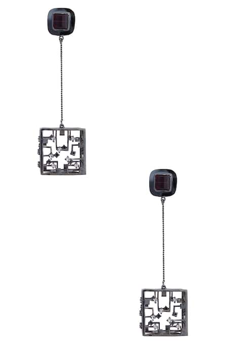 Esme By Aashna Dalmia Black Crystal Danglers 