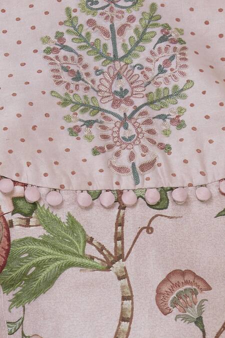 Torani_Pink Chanderi Printed Lehenga Set_at_Aza_Fashions