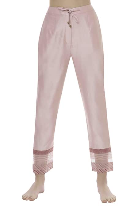 Shop Torani Pink Chanderi Pants at Aza Fashions Shop_Torani_Pink Chanderi Pants _at_Aza_Fashions