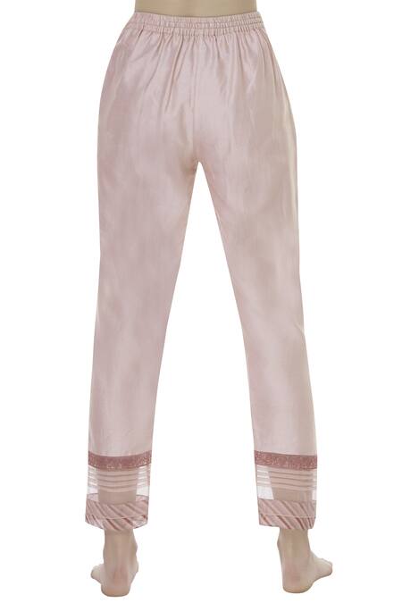 Torani Pink Chanderi Pants Online at Aza Fashions Torani_Pink Chanderi Pants _Online_at_Aza_Fashions