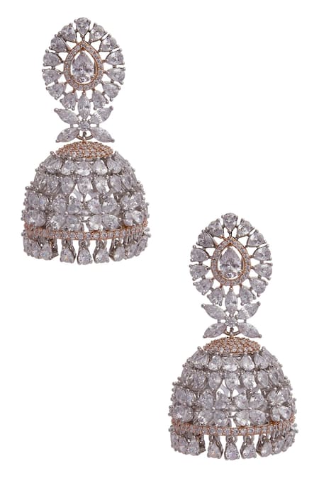 Moh-Maya by Disha Khatri Gold Plated Crystals Jhumkas