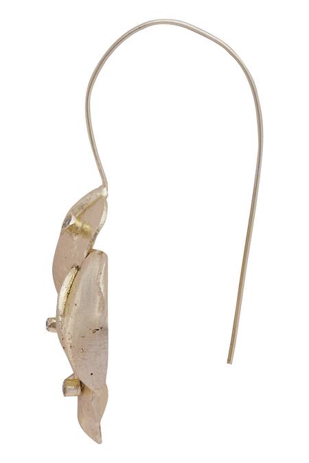 Moh-Maya By Disha Khatri_Gold Plated Metal Sculpted Ear Cuffs_at_Aza_Fashions
