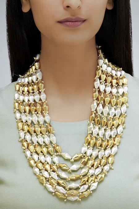 Moh-Maya By Disha Khatri Layered Bead Necklace 