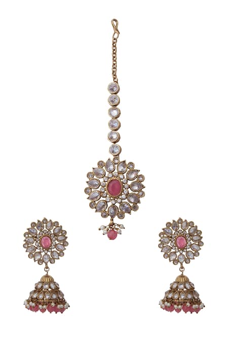 Moh-Maya by Disha Khatri Gold Plated Kundan Earrings Set