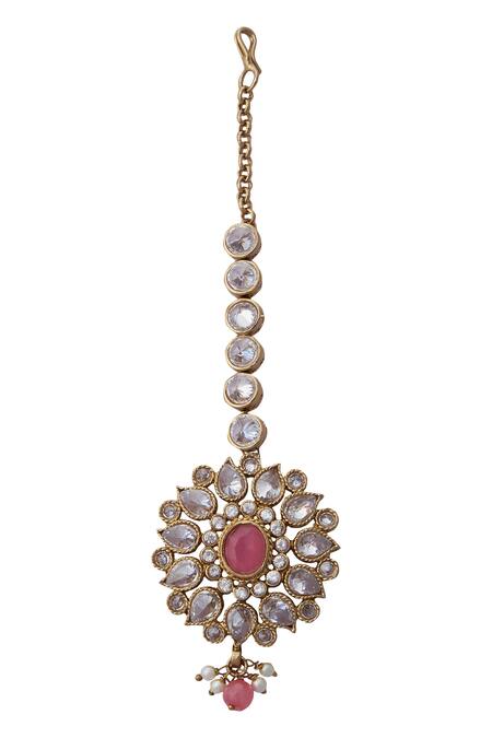 Moh-Maya By Disha Khatri Gold Plated Kundan Earrings Set Online at Aza Fashions Moh-Maya By Disha Khatri_Gold Plated Kundan Earrings Set_Online_at_Aza_Fashions