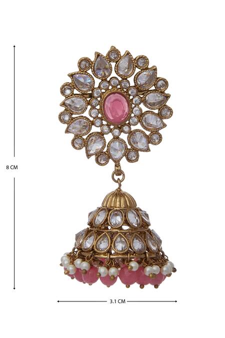 Moh-Maya By Disha Khatri Gold Plated Kundan Earrings Set at Aza Fashions Moh-Maya By Disha Khatri_Gold Plated Kundan Earrings Set_at_Aza_Fashions