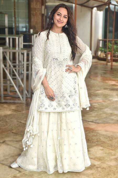 Shop_Anita Dongre_Embroidered Kurta Sharara Set_at_Aza_Fashions