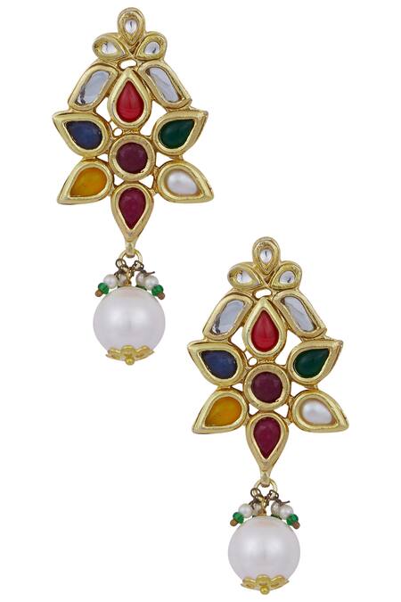 Posh By Rathore_Multi Color Beads, Stones Necklace Set _Online_at_Aza_Fashions