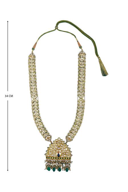 Shop Posh By Rathore Gold Plated Pearls, Beads Kundan Necklace Set Online at Aza Fashions Shop_Posh By Rathore_Gold Plated Pearls, Beads Kundan Necklace Set _Online_at_Aza_Fashions