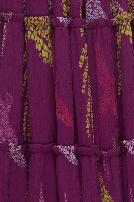 Buy_Urvashi Joneja_Purple Georgette Tiered Skirt _Online_at_Aza_Fashions