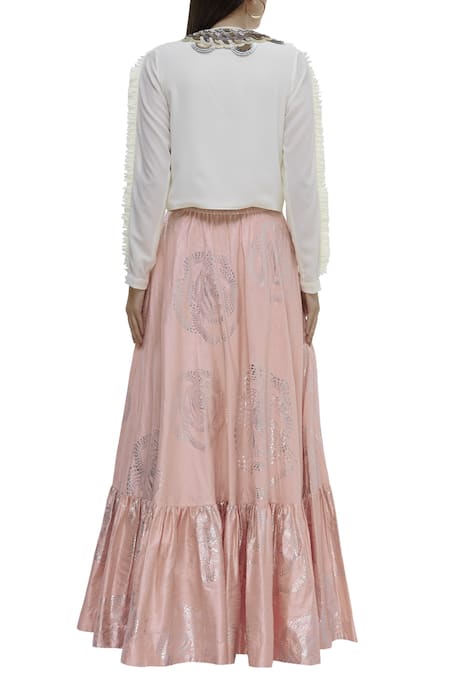 Urvashi Joneja Embellished Tie Up Blouse 