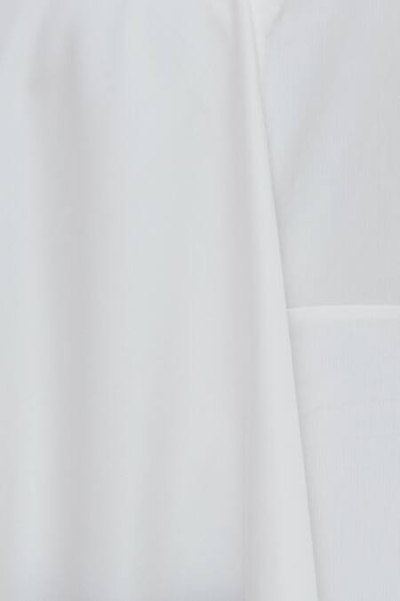 Twinkle Hanspal_White Cotton Twill Draped Dress_at_Aza_Fashions