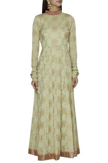 Buy_Talat Kazmi_Chinon Embroidered Jacket Anarkali Set_Online_at_Aza_Fashions