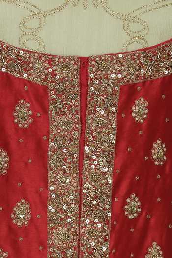 Shop_Talat Kazmi_Chinon Embroidered Jacket Anarkali Set_Online_at_Aza_Fashions