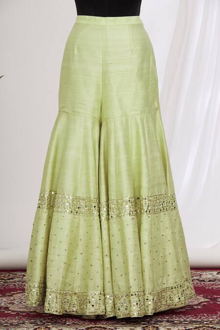 Shop Abhinav Mishra Peach Embroidered Kurta And Sharara Set Online at Aza Fashions Shop_Abhinav Mishra_Peach Embroidered Kurta And Sharara Set_Online_at_Aza_Fashions