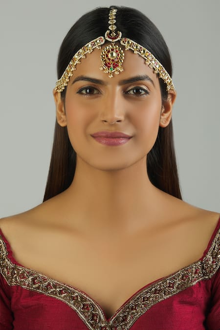 Moh-Maya by Disha Khatri Gold Plated Kundan Mathapatti