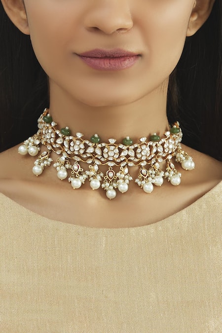 Nepra By Neha Goel Gold Plated Kundan Choker