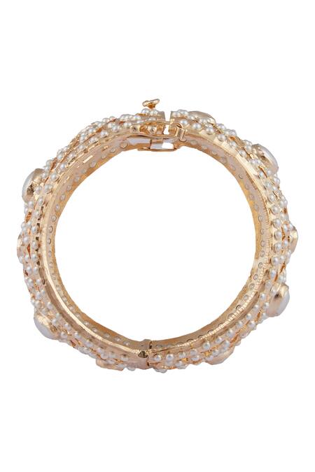 Moh-Maya By Disha Khatri_Gold Plated Beads Kada Set_Online_at_Aza_Fashions