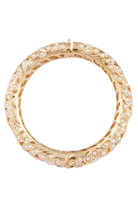 Moh-Maya By Disha Khatri_Gold Plated Beads Kada Set _Online_at_Aza_Fashions