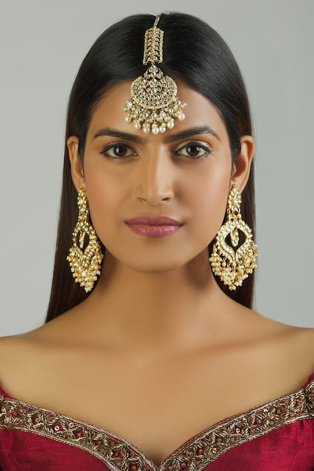 Moh-Maya by Disha Khatri Gold Plated Kundan Maangtikka Set