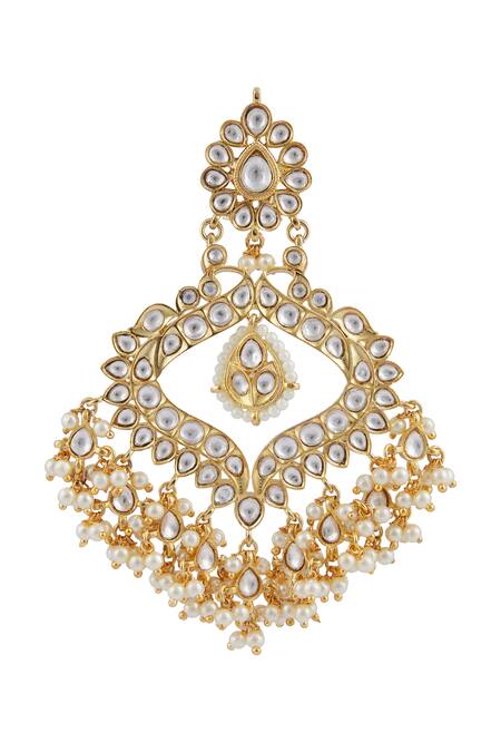 Moh-Maya By Disha Khatri Gold Plated Kundan Maangtikka Set Online at Aza Fashions Moh-Maya By Disha Khatri_Gold Plated Kundan Maangtikka Set_Online_at_Aza_Fashions