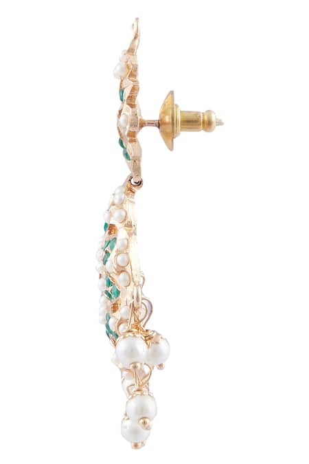 Moh-Maya By Disha Khatri Gold Plated Beads, Stones Necklace Set at Aza Fashions Moh-Maya By Disha Khatri_Gold Plated Beads, Stones Necklace Set _at_Aza_Fashions