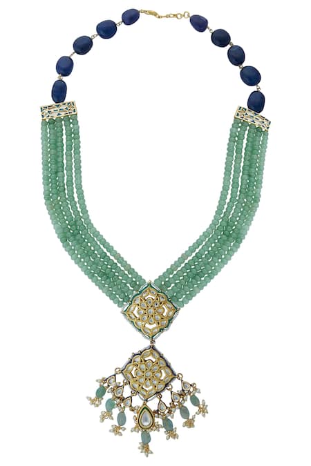 Joules By Radhika_Gold Plated Beads Necklace Set_Online_at_Aza_Fashions