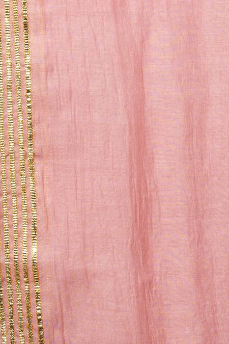 Nini Mishra_Pink Cotton Silk Stole_Online_at_Aza_Fashions