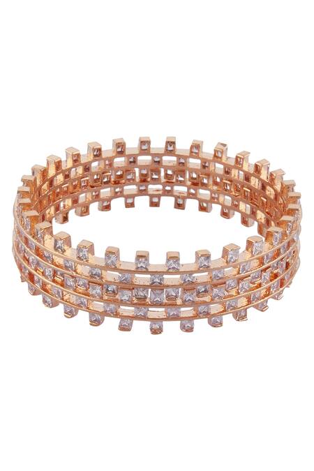 Moh-Maya By Disha Khatri_Gold Plated Stones Bangle Single Pc _at_Aza_Fashions