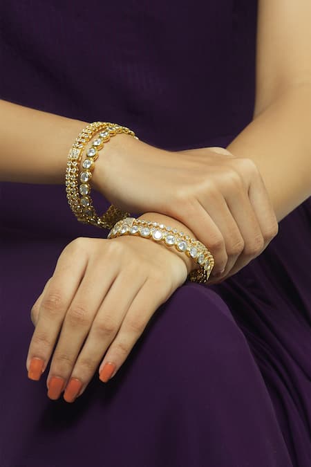 Moh-Maya By Disha Khatri Stone Embellished Bangles Set of 4 