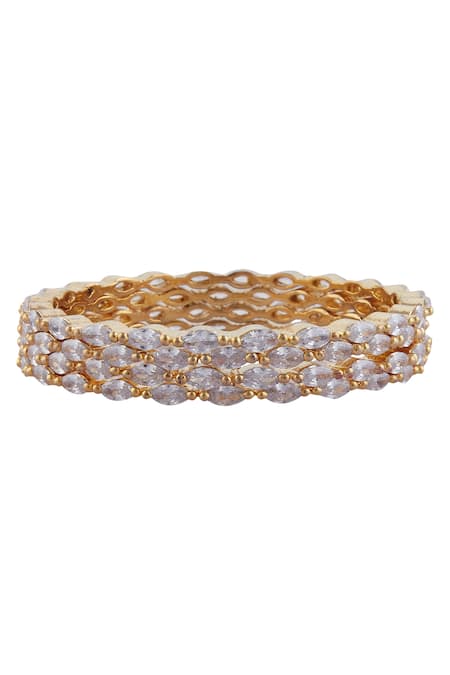Buy_Moh-Maya By Disha Khatri_Gold Plated Crystals Bangles Set Of 4 _Online_at_Aza_Fashions
