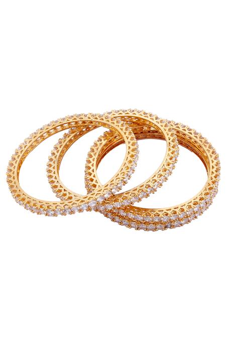 Buy Moh-Maya By Disha Khatri Gold Plated Crystals Bangles Set Of 4 Online at Aza Fashions Buy_Moh-Maya By Disha Khatri_Gold Plated Crystals Bangles Set Of 4 _Online_at_Aza_Fashions