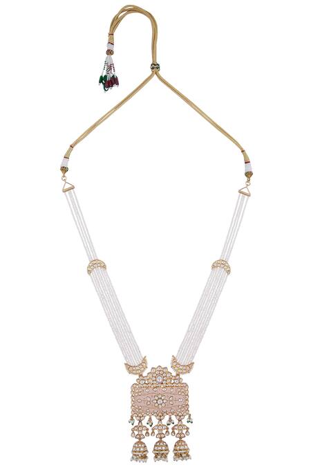 Moh-Maya By Disha Khatri_Pink Meenakari Jewellery Set_Online_at_Aza_Fashions