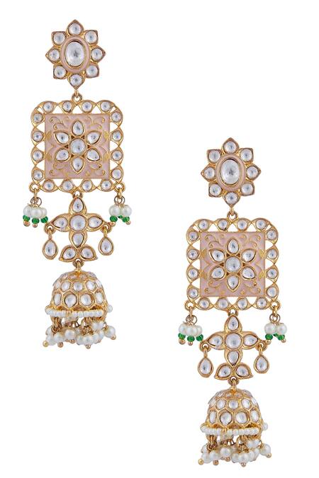 Buy_Moh-Maya By Disha Khatri_Pink Meenakari Jewellery Set_Online_at_Aza_Fashions