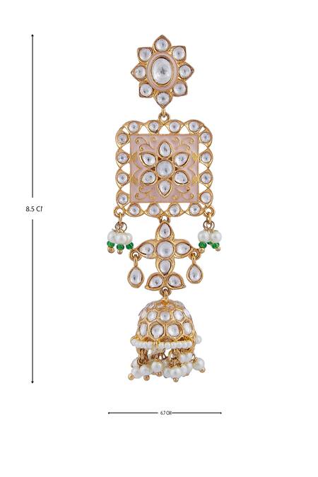 Moh-Maya By Disha Khatri_Pink Meenakari Jewellery Set_at_Aza_Fashions