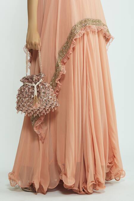 Buy_Moh-Maya By Disha Khatri_Gold Sequin Embellished Potli Bag_Online_at_Aza_Fashions