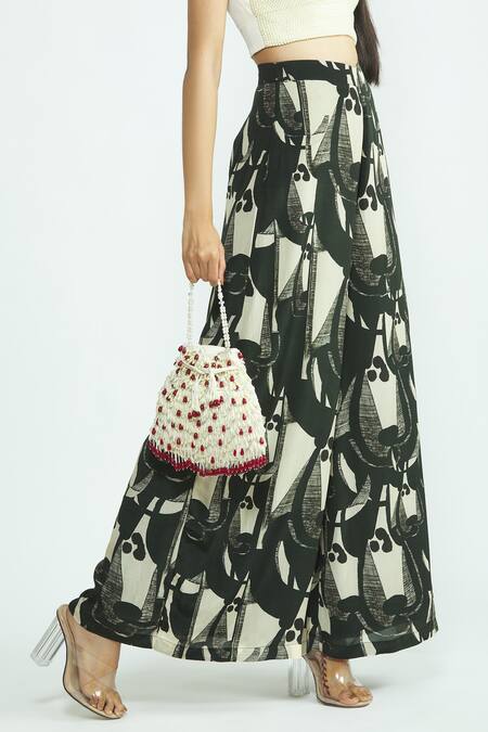 Buy_Moh-Maya By Disha Khatri_White Beads, Stones, Embroidery Embellished Potli Bag_Online_at_Aza_Fashions