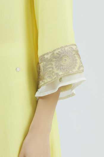 Shop Anju & Harleen Yellow Layered Kurta Set Online at Aza Fashions Shop_Anju & Harleen_Yellow Layered Kurta Set_Online_at_Aza_Fashions