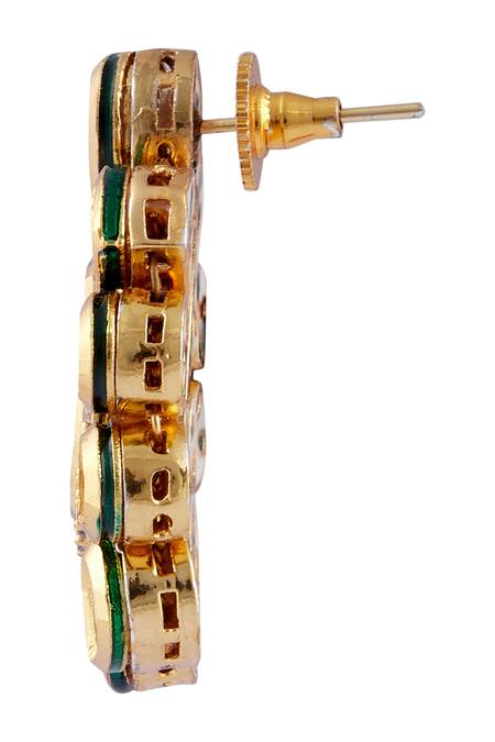 Buy_Minaki_Gold Plated Polki Stone Jewellery Set