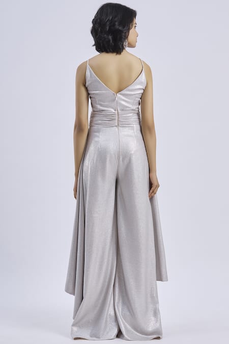 Swatee Singh Metallic Strappy Jumpsuit 