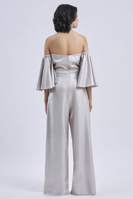 Swatee Singh Off Shoulder Metallic Jumpsuit 
