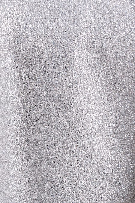 Shop_Swatee Singh_Silver Off Shoulder Metallic Jumpsuit _Online_at_Aza_Fashions