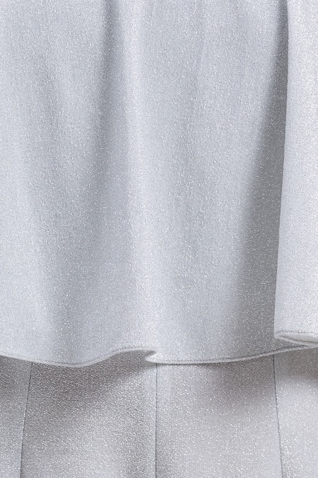 Shop_Swatee Singh_Silver Lurex Off Shoulder Metallic Jumpsuit _Online_at_Aza_Fashions