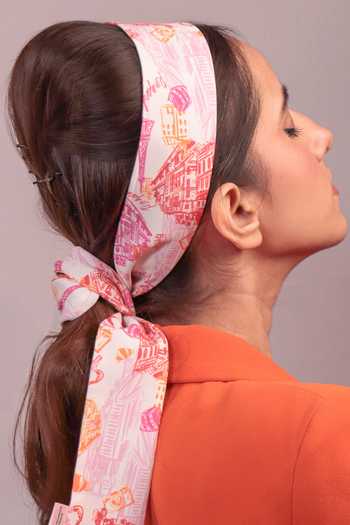 Hair Drama CO_Multi Color Emily In Paris Printed Head Scarf_at_Aza_Fashions