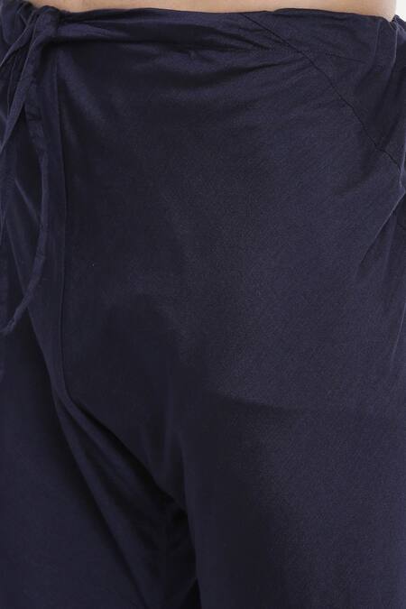 Shop Mayank Modi - Men Blue Silk, Cotton Color Block Kurta Set Online at Aza Fashions Shop_Mayank Modi - Men_Blue Silk, Cotton Color Block Kurta Set _Online_at_Aza_Fashions