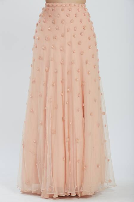 Shop Arpan Vohra Peach One Shoulder Embellished Lehenga Set Online at Aza Fashions Shop_Arpan Vohra_Peach One Shoulder Embellished Lehenga Set _Online_at_Aza_Fashions