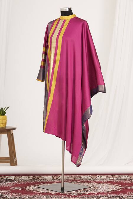 Mayank Anand Shraddha Nigam_Pink Round Draped Tunic_Online_at_Aza_Fashions